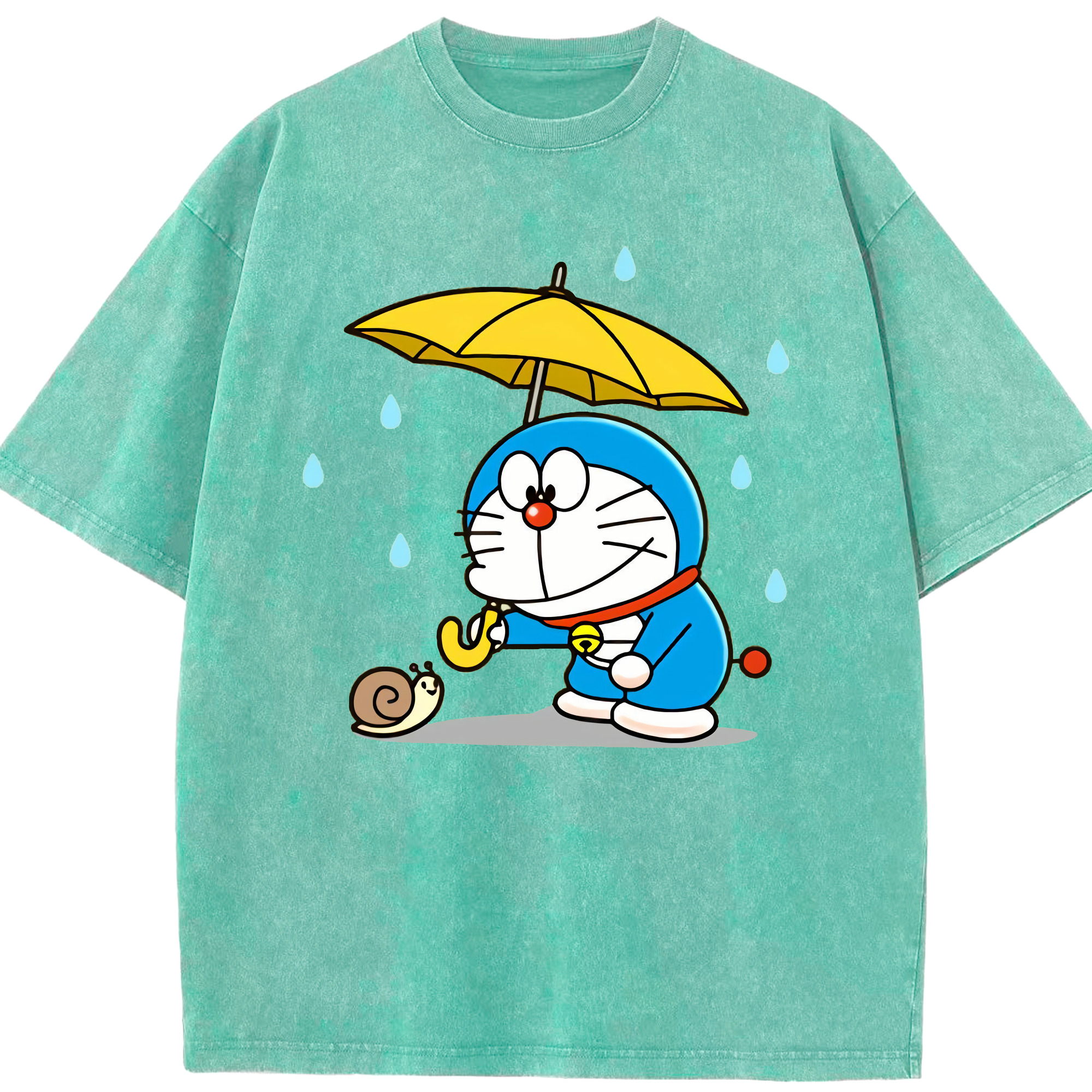 （画像用） ドラえもん Doraemon 綿100% ヴィンテージ風 半袖Tシャツ（フロントプリント）